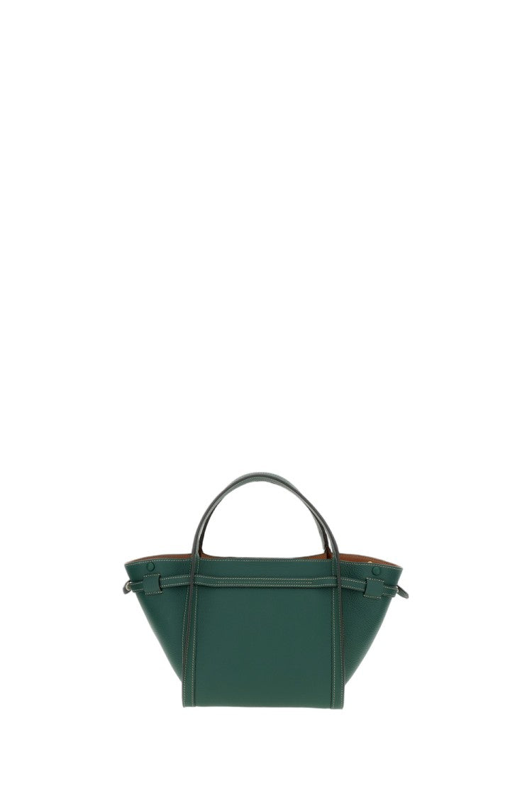 Tod's Structured Green Calfskin Leather Shopping Bag