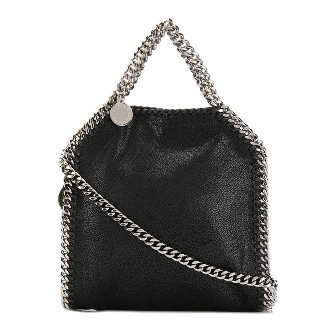 Stella Mccartney Black Faux Leather Tiny Falabella Tote