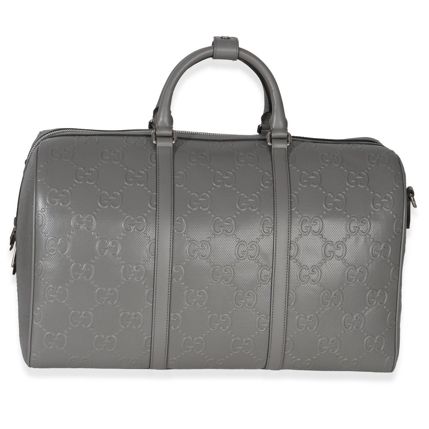 Grey Embossed Calfskin GG Tennis Medium Duffle Bag