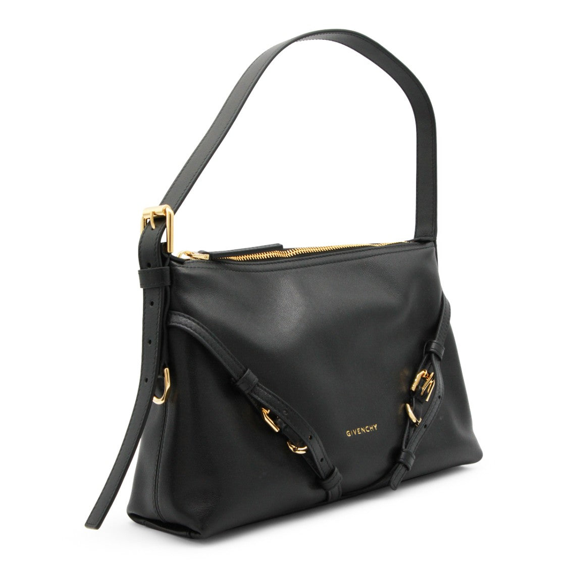 Givenchy Black Leather Voyou Shoulder Bag