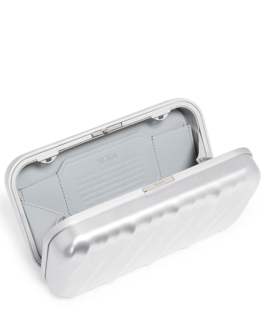 Tumi Modern Silver Aluminum Minaudiere With Chain Strap