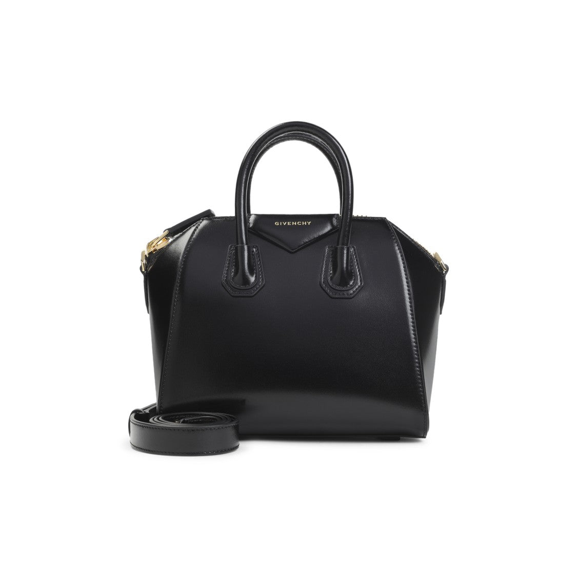 Givenchy Structured Black Calf Leather Shoulder Bag