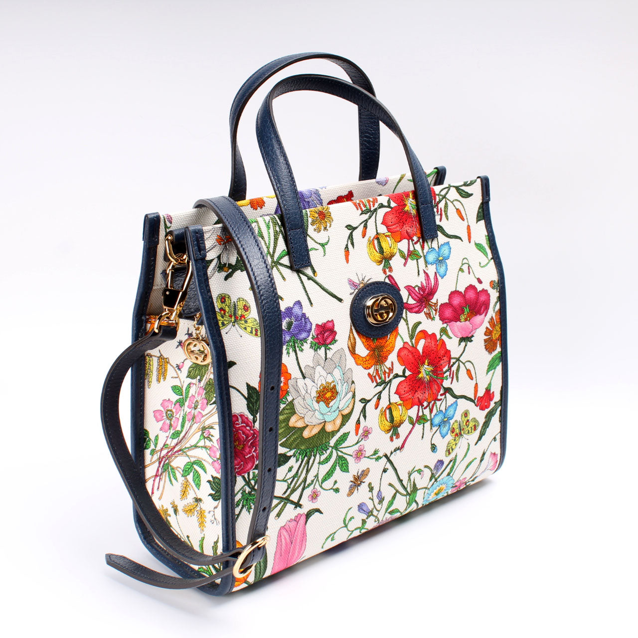 550141 Canvas Floral Tote Medium