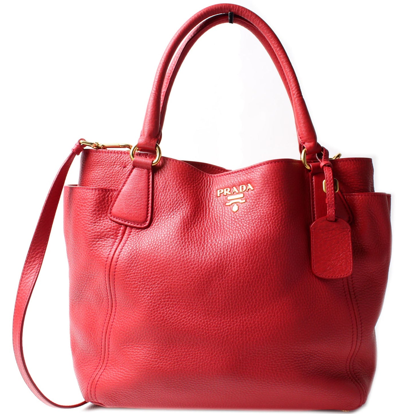 Vitello Daino Leather Side-Pocket Tote