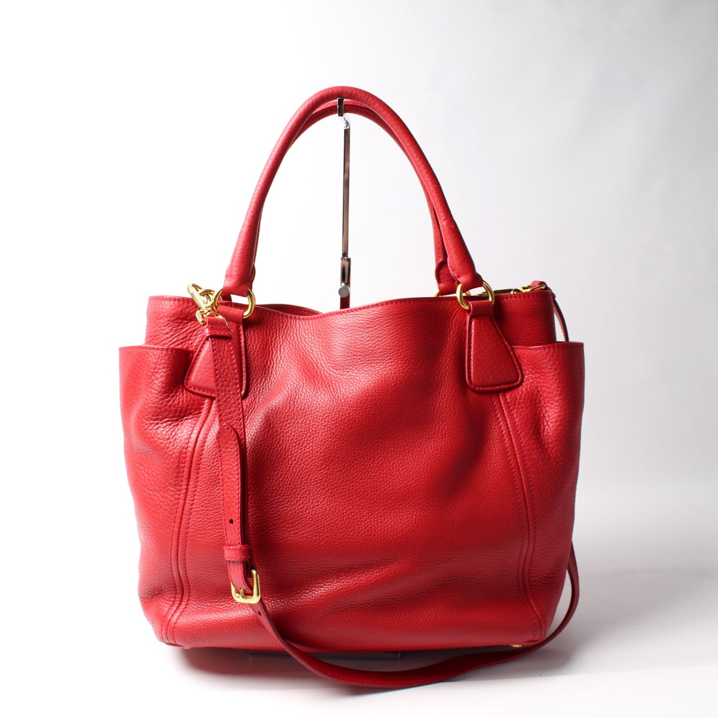 Vitello Daino Leather Side-Pocket Tote