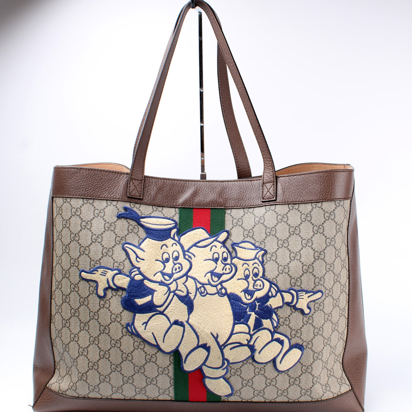 547947 Ophidia GG Supreme Medium Disney 3 Little Pigs Tote