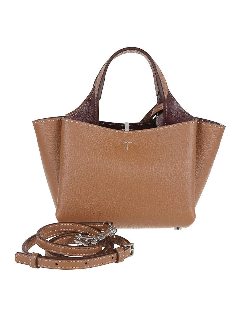 Tod's Structured Brown Calfskin Bag
