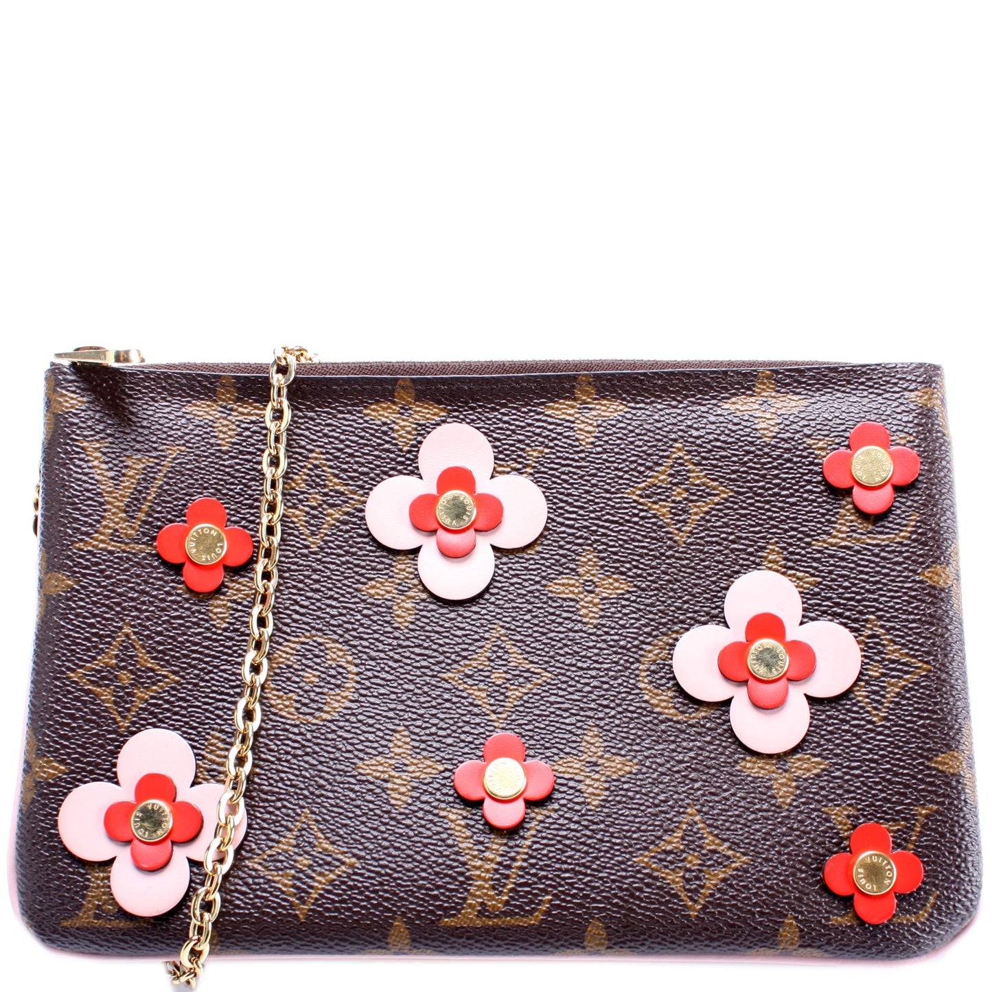 Double Zip Pochette Blooming Flowers