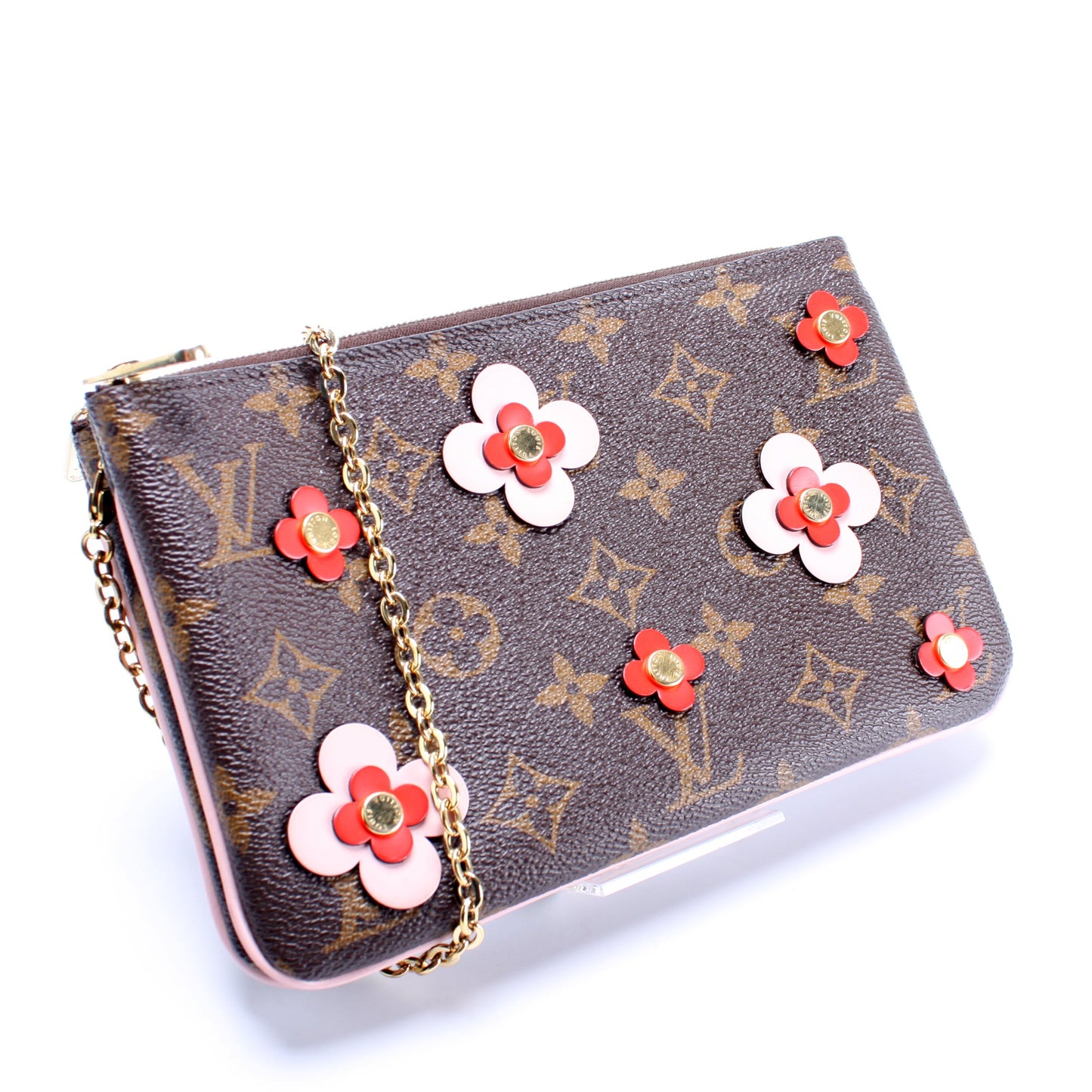 Double Zip Pochette Blooming Flowers