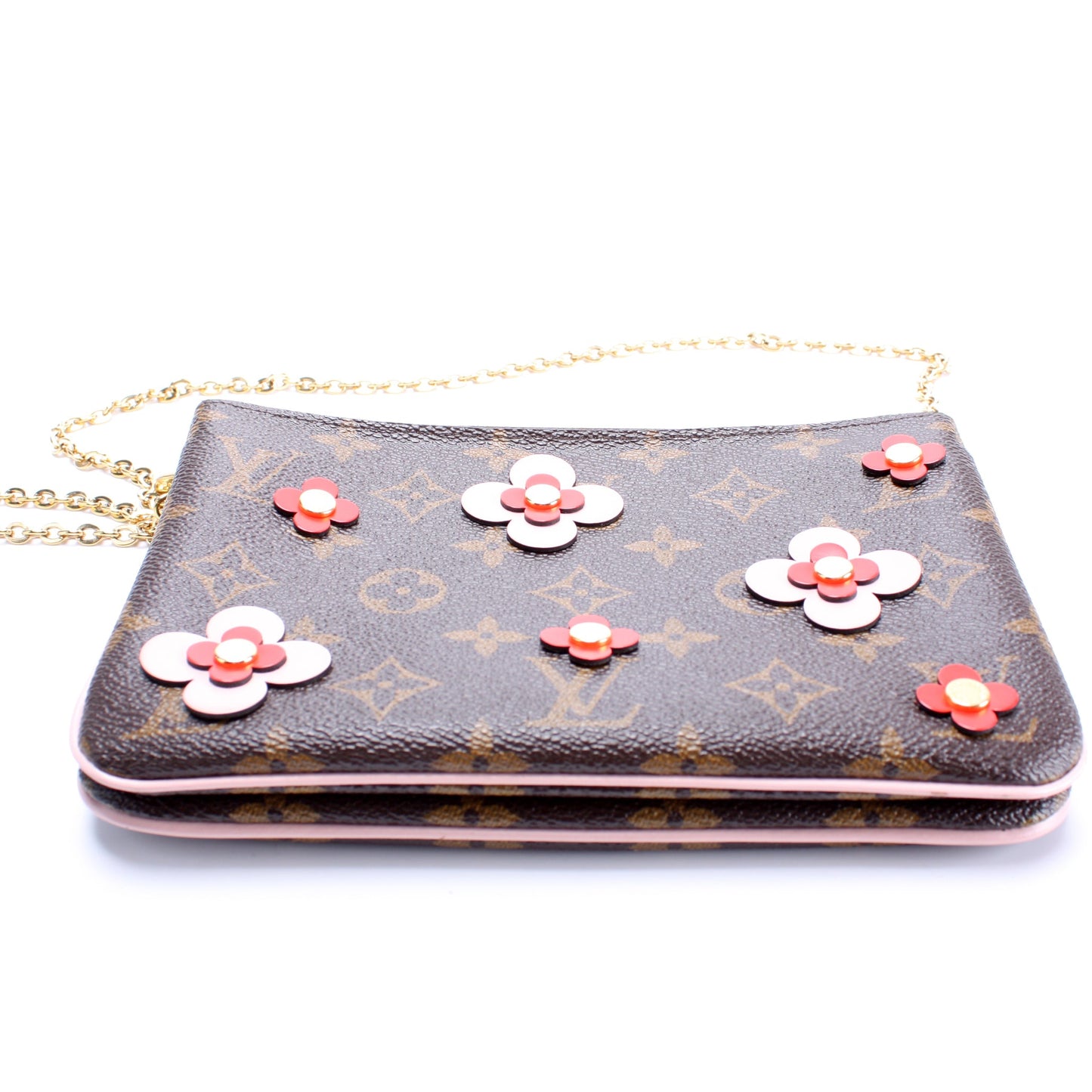Double Zip Pochette Blooming Flowers