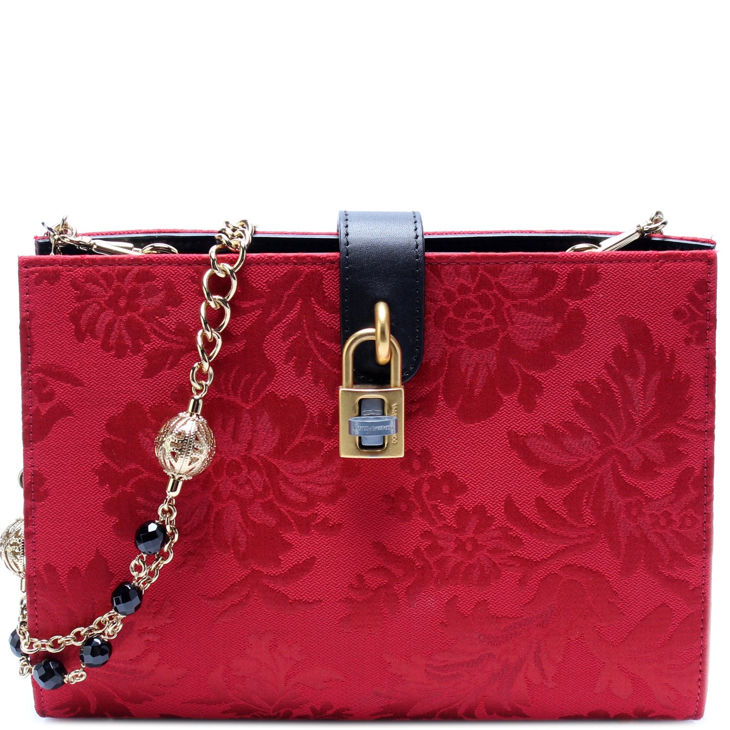Satin Turnlock Chain Clutch