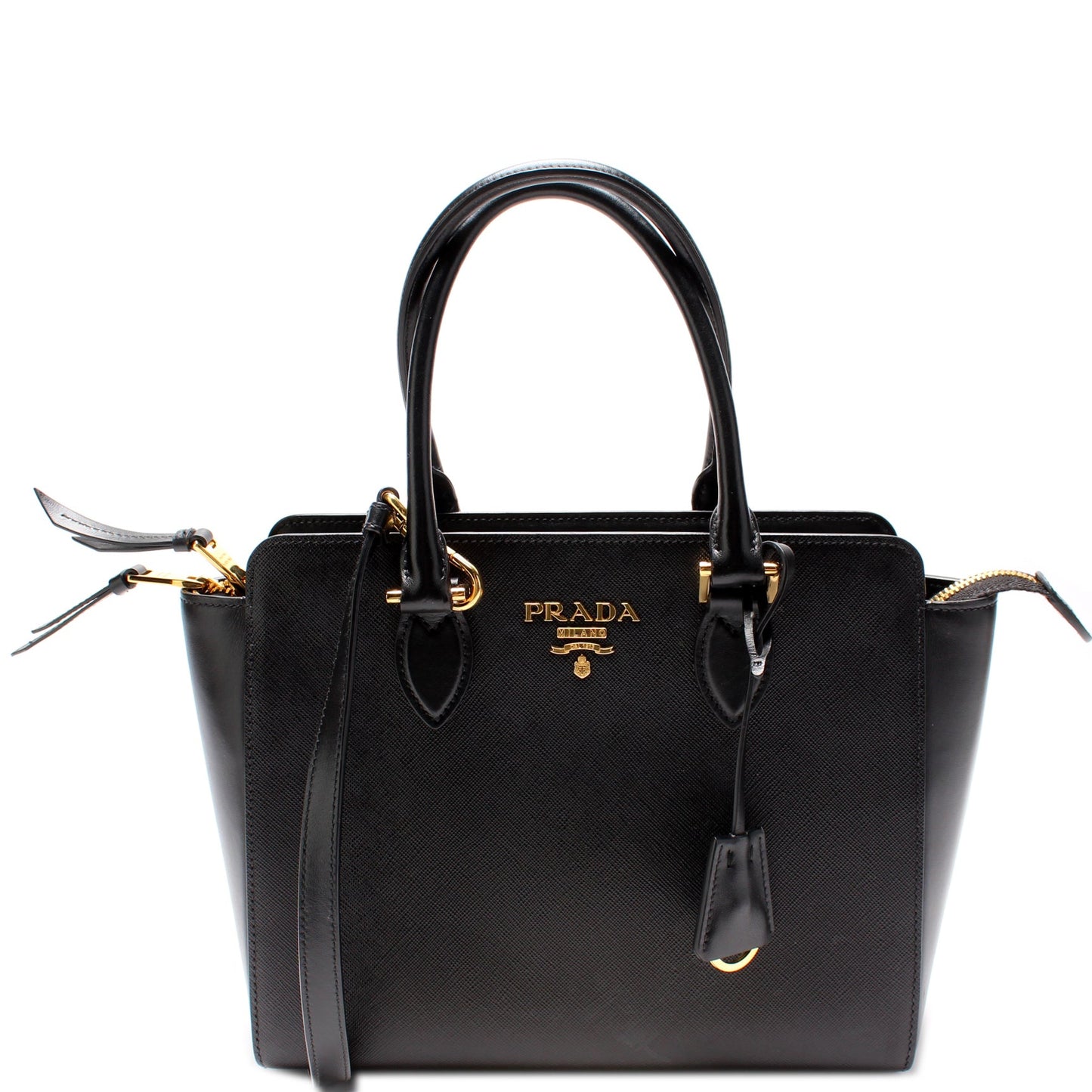 Saffiano/Calfskin Top Handle Bag