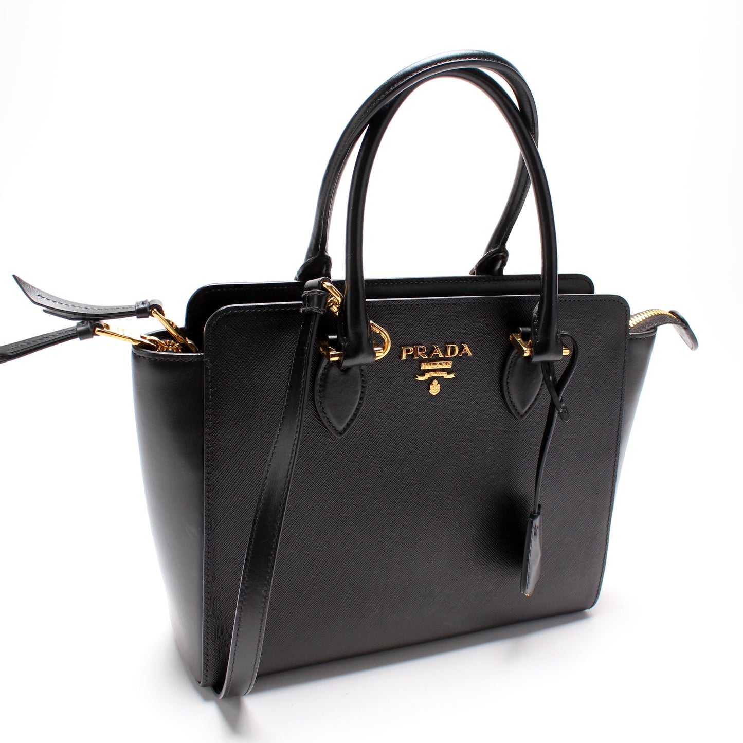 Saffiano/Calfskin Top Handle Bag
