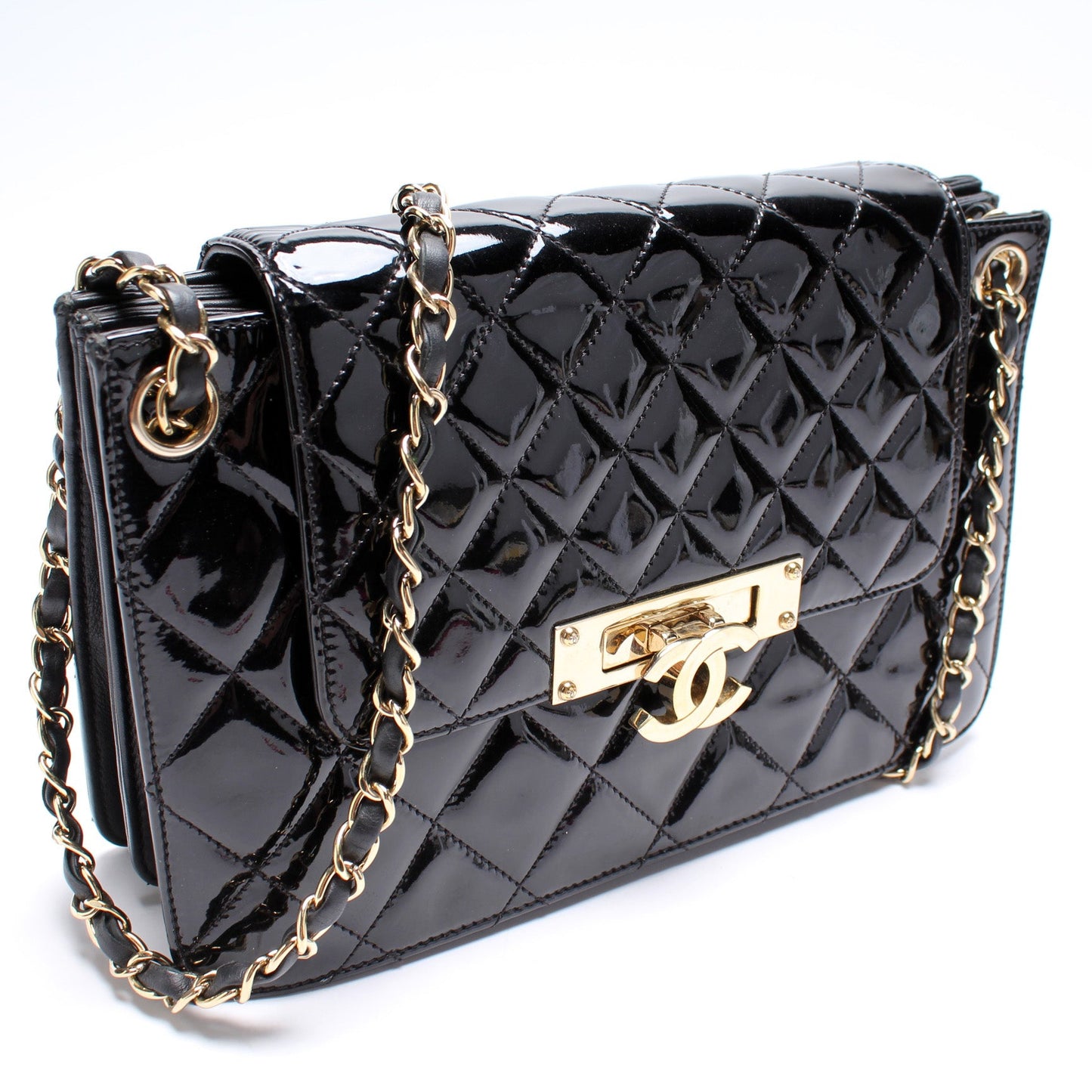 Golden Class Accordion Flap Paten Bag