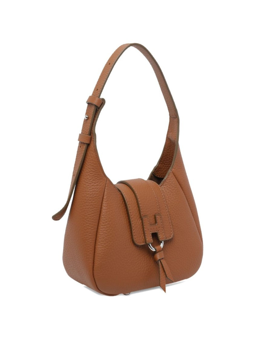 Hogan Textured Calfskin Handbag With H-Detail