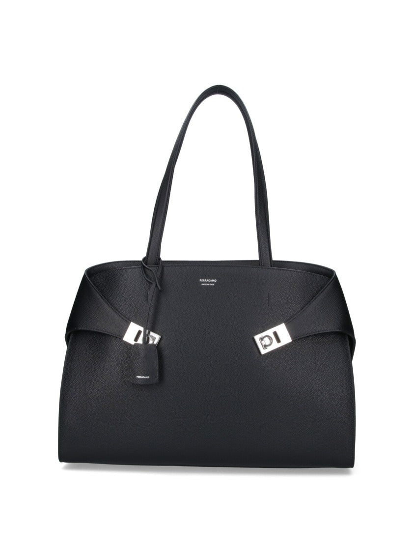 Ferragamo "Hug" Shoulder Bag – Black