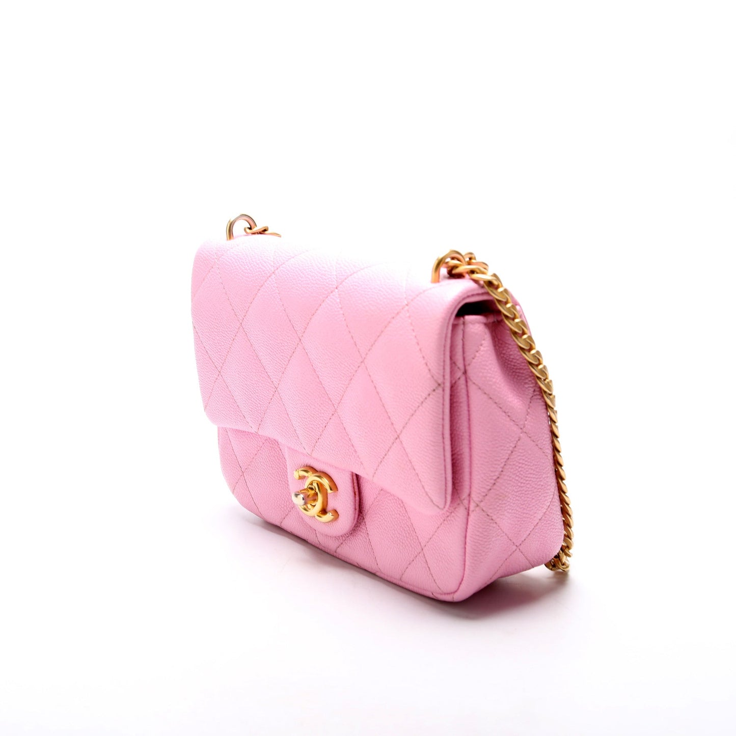 Classic Flap Mini Sweetheart Chain Caviar RFID Pink