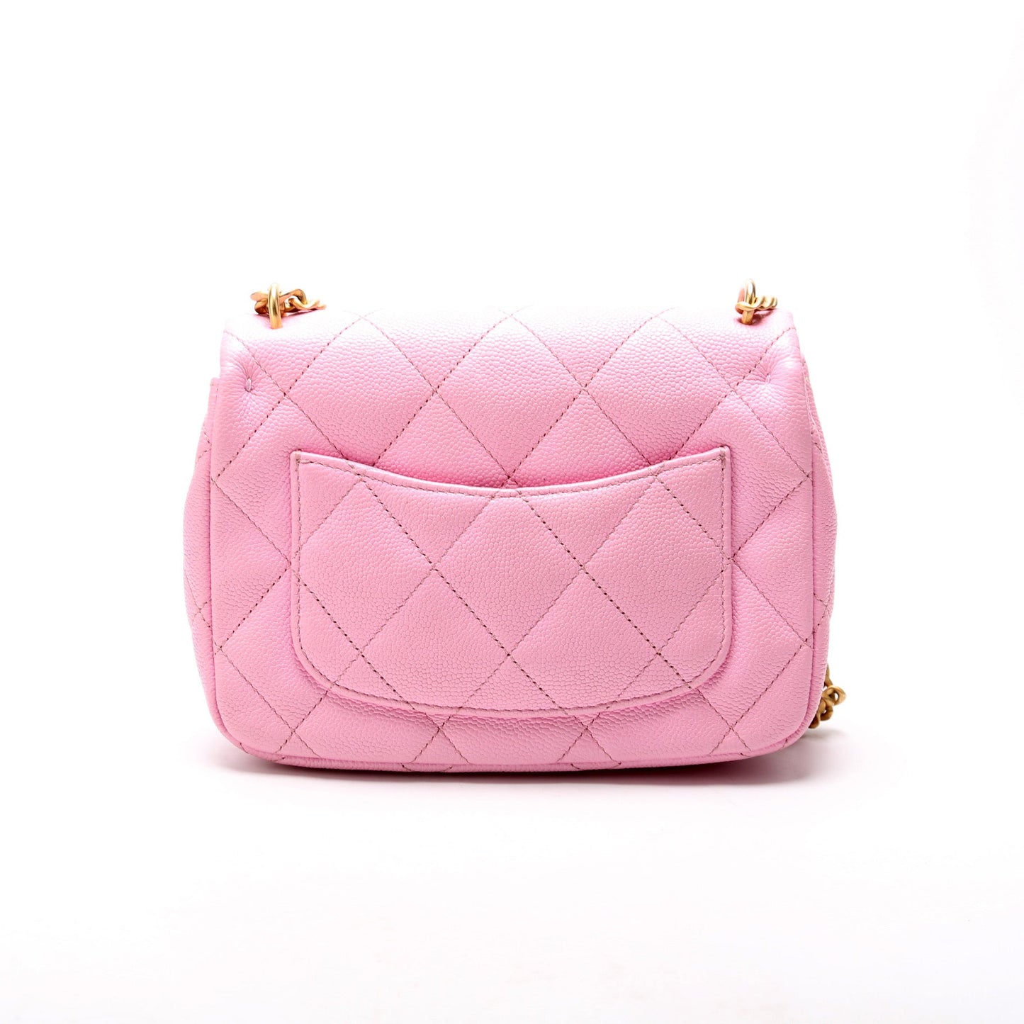 Classic Flap Mini Sweetheart Chain Caviar RFID Pink