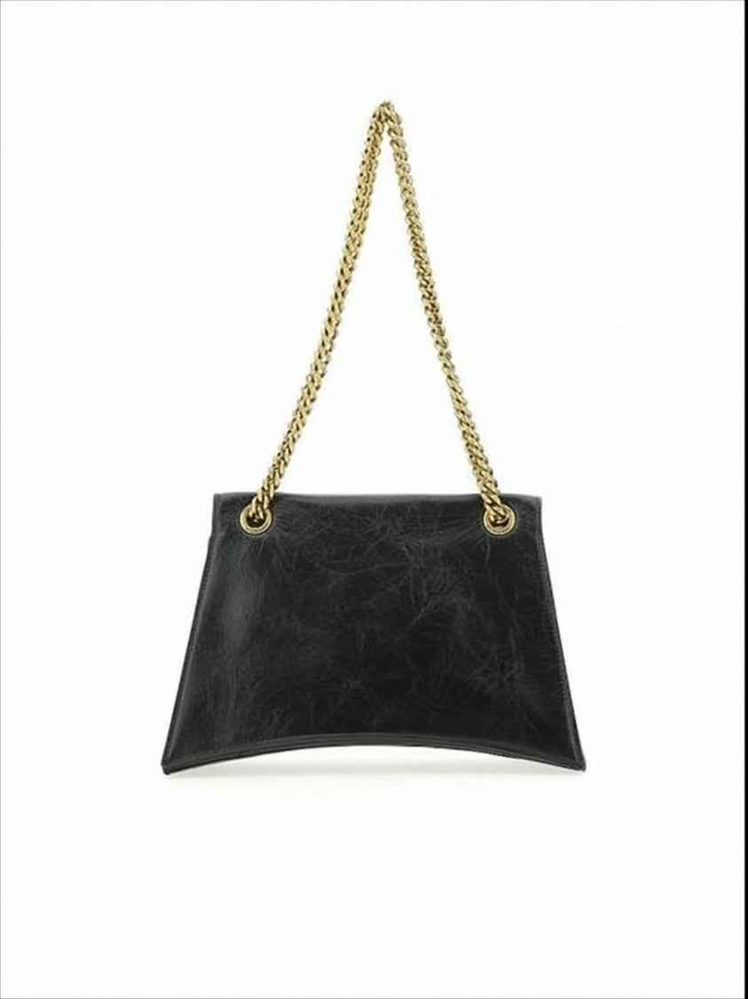 Balenciaga Structured Black Calf Leather Shoulder Bag