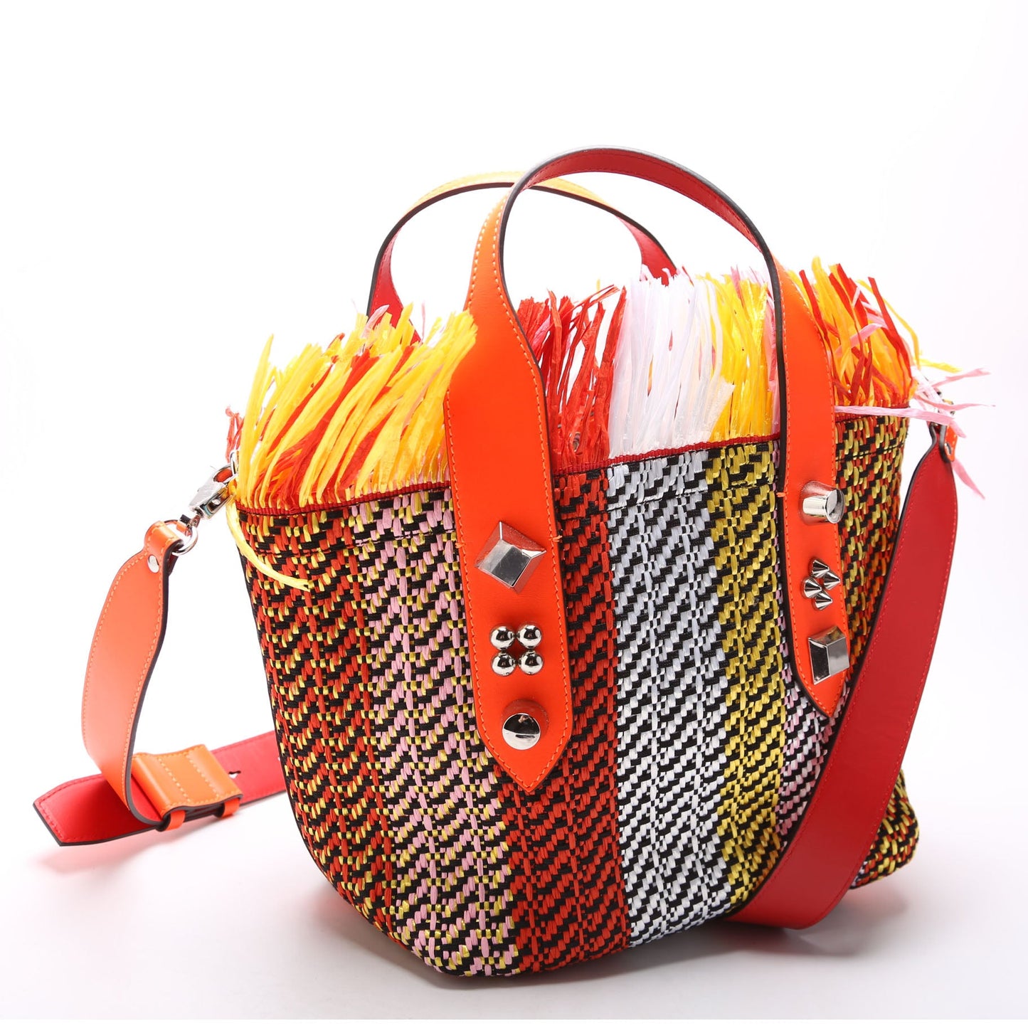 Frangibus Fringe Raffia Small Tote