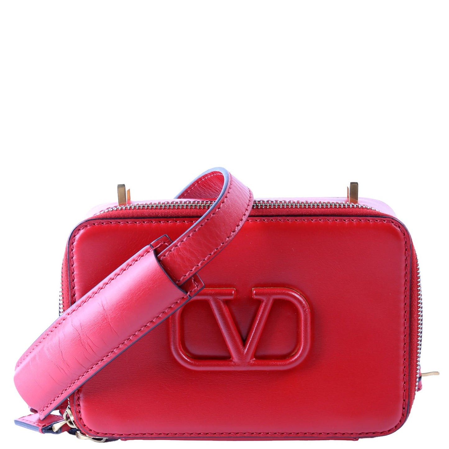 V Sling Crossbody Calfskin Red