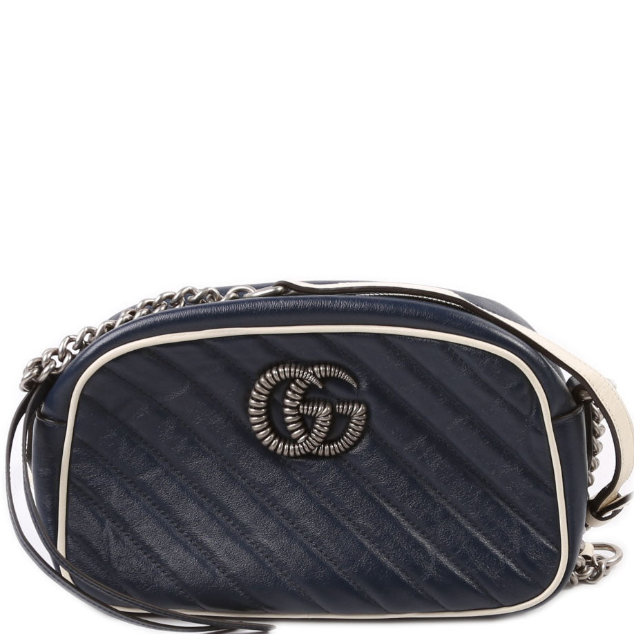 447632 Small Leather Camera Blue