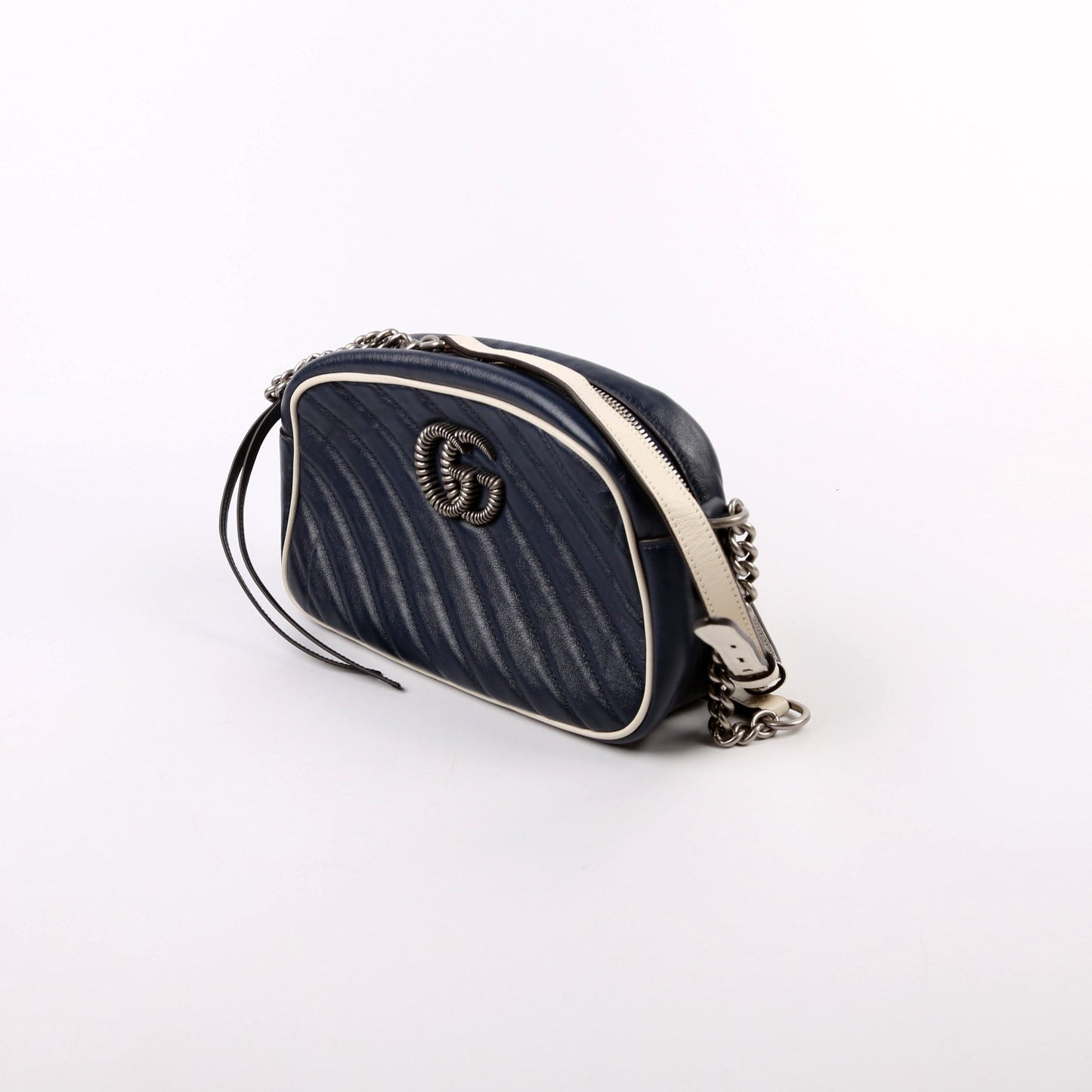 447632 Small Leather Camera Blue