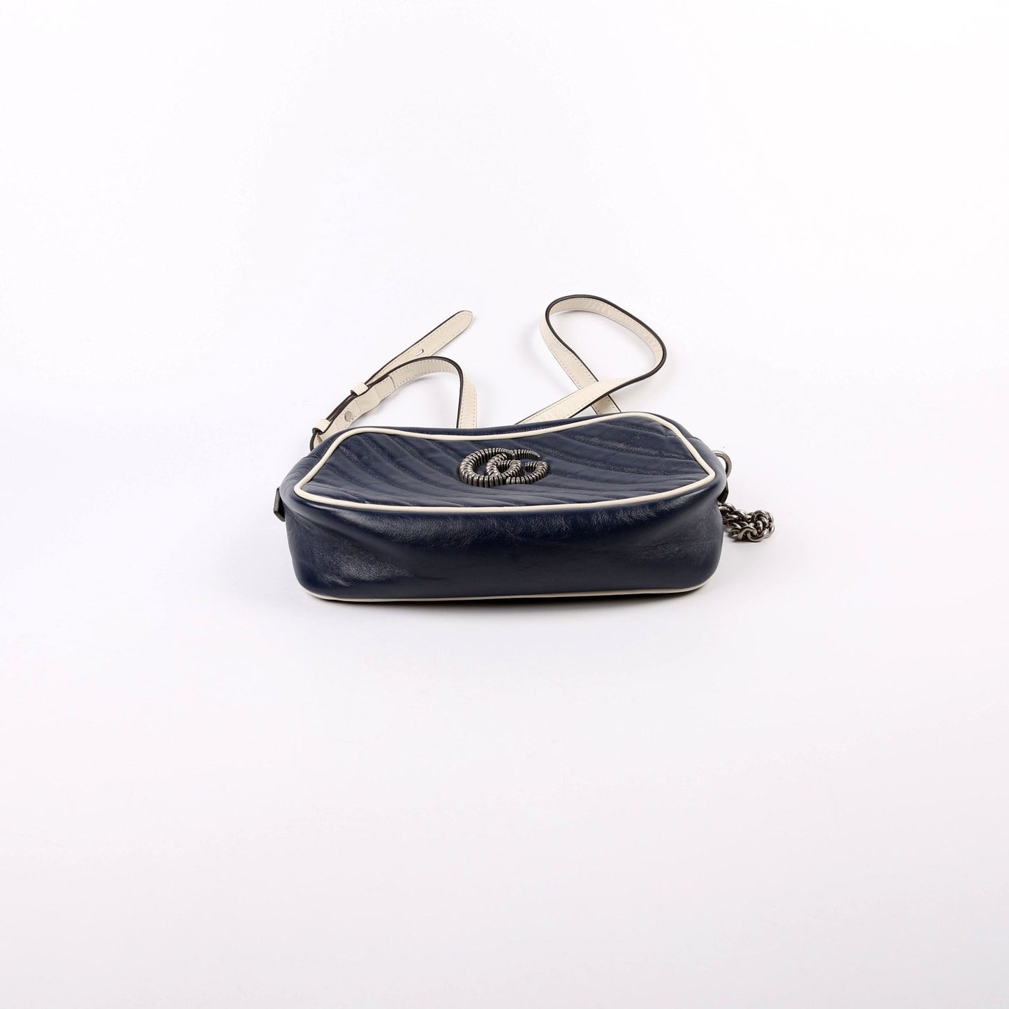 447632 Small Leather Camera Blue