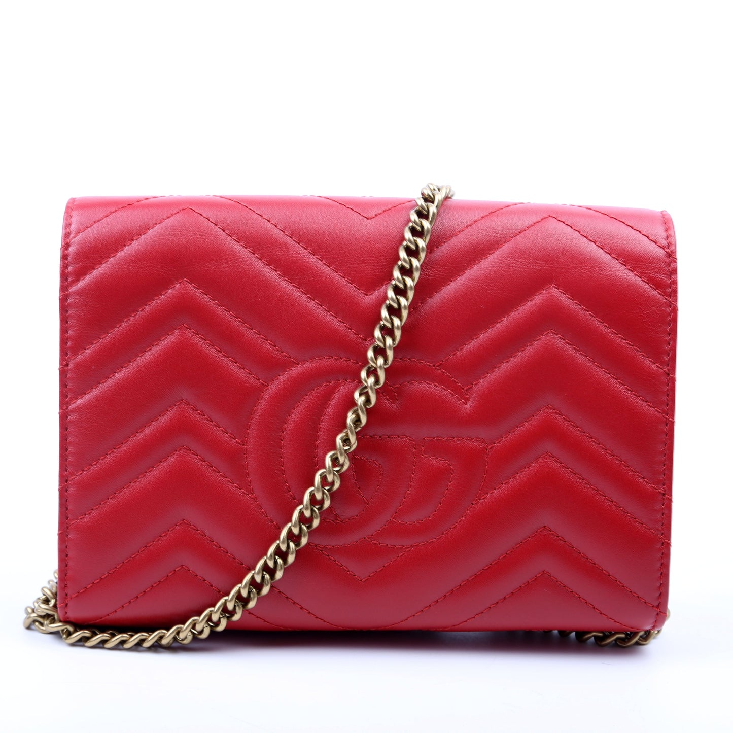 474575 Marmont Chain Wallet Red