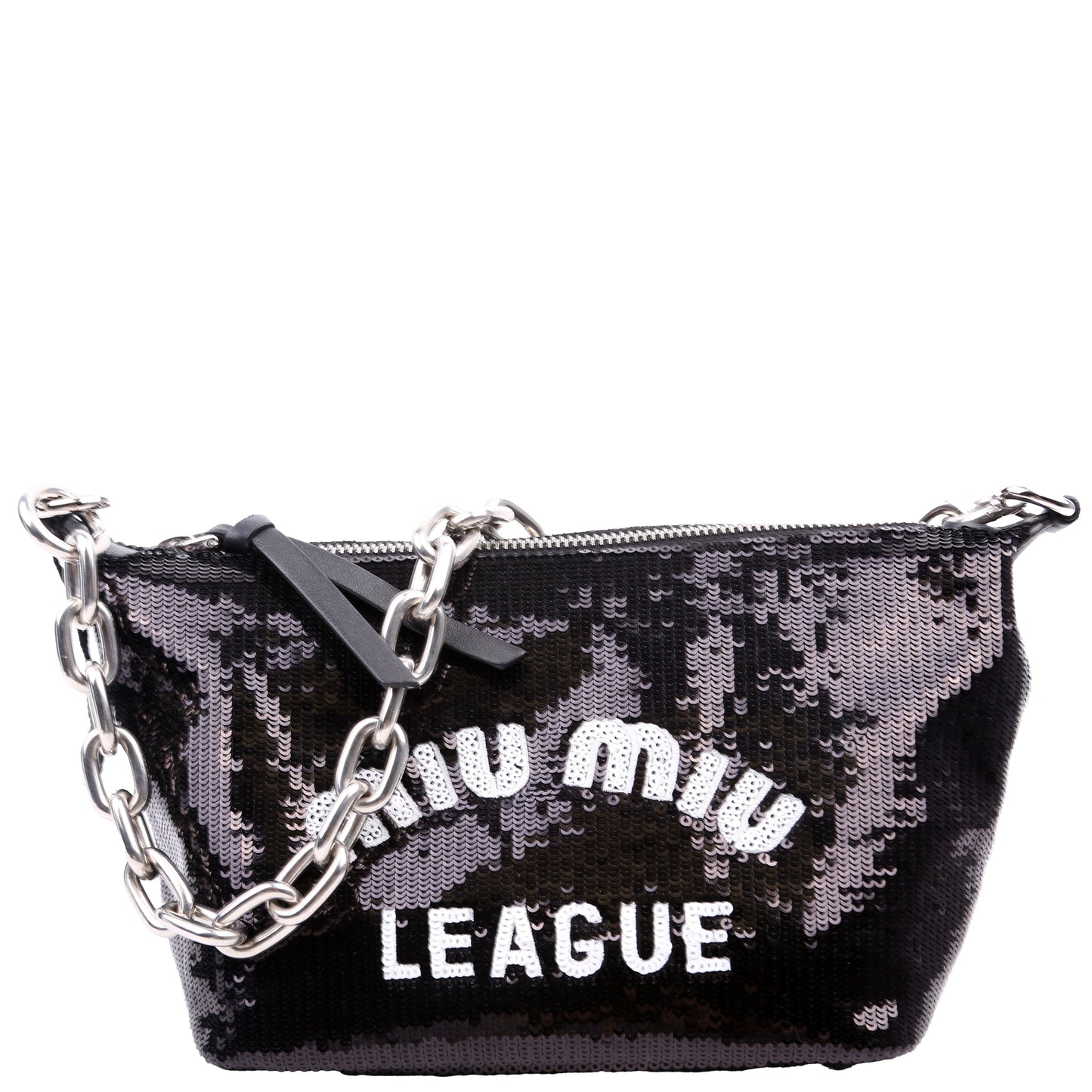 League Spirit Sequin Shoulder Bag Black/White