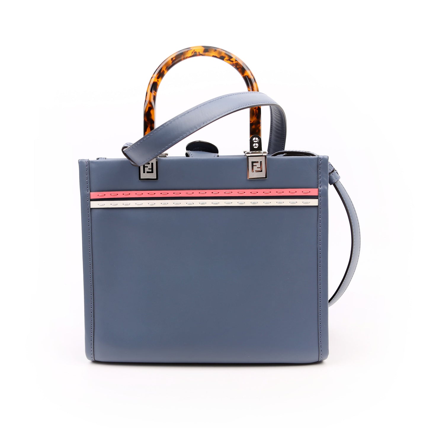 Sunshine Shopper Small Leather Tote Blue