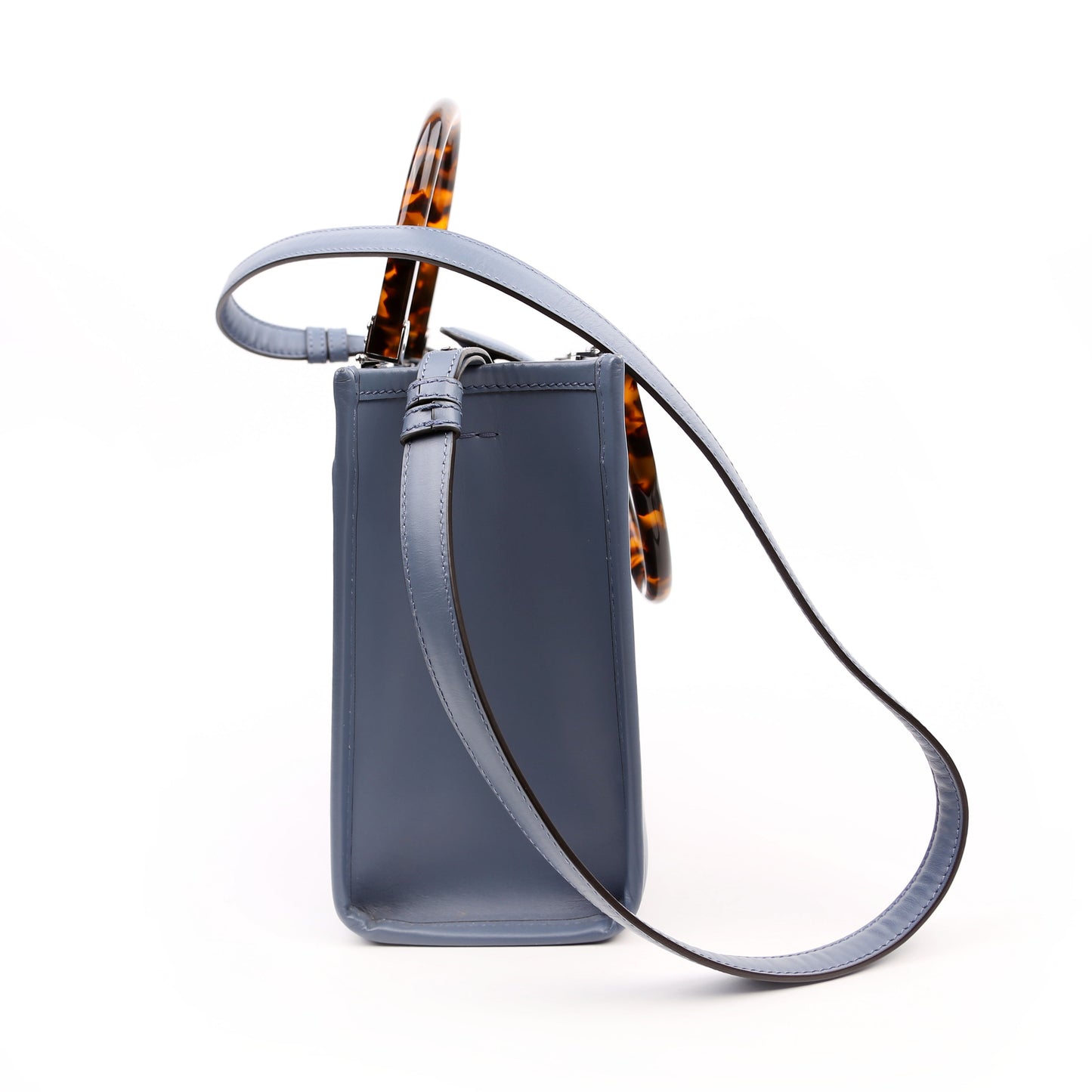 Sunshine Shopper Small Leather Tote Blue