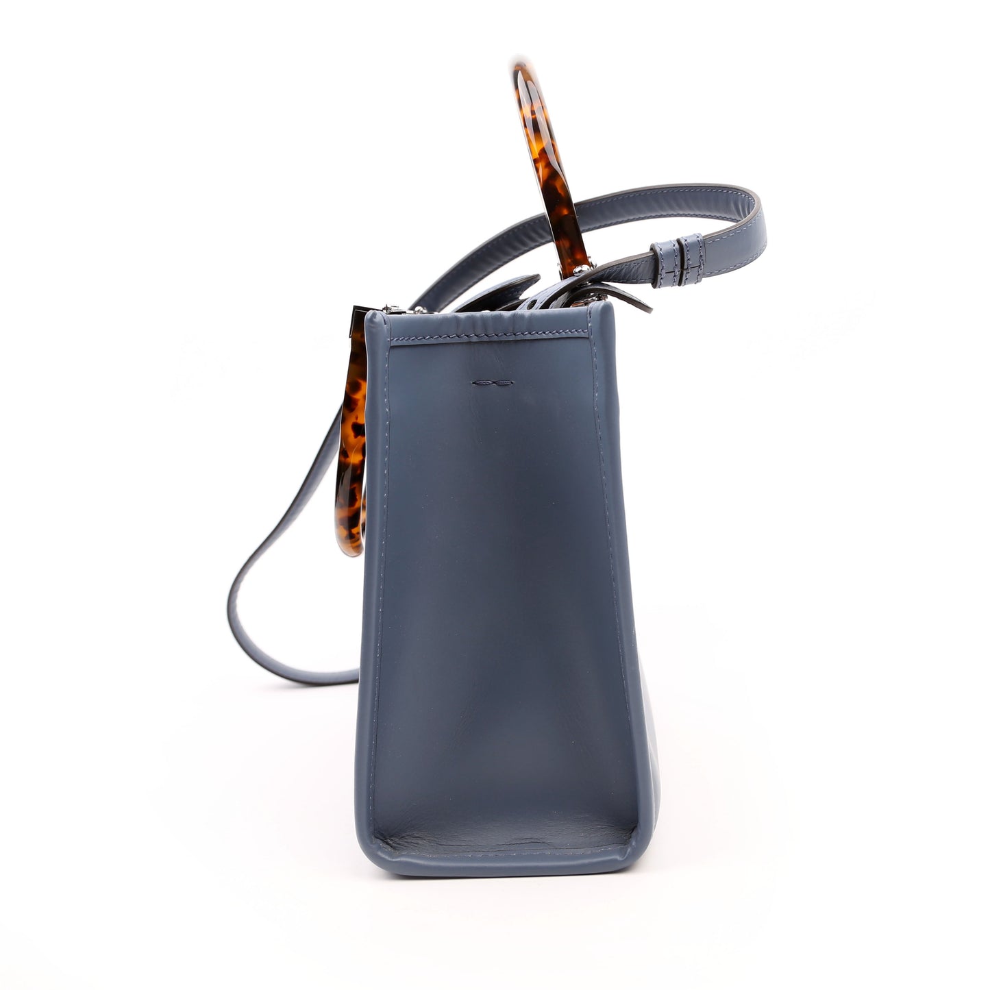 Sunshine Shopper Small Leather Tote Blue
