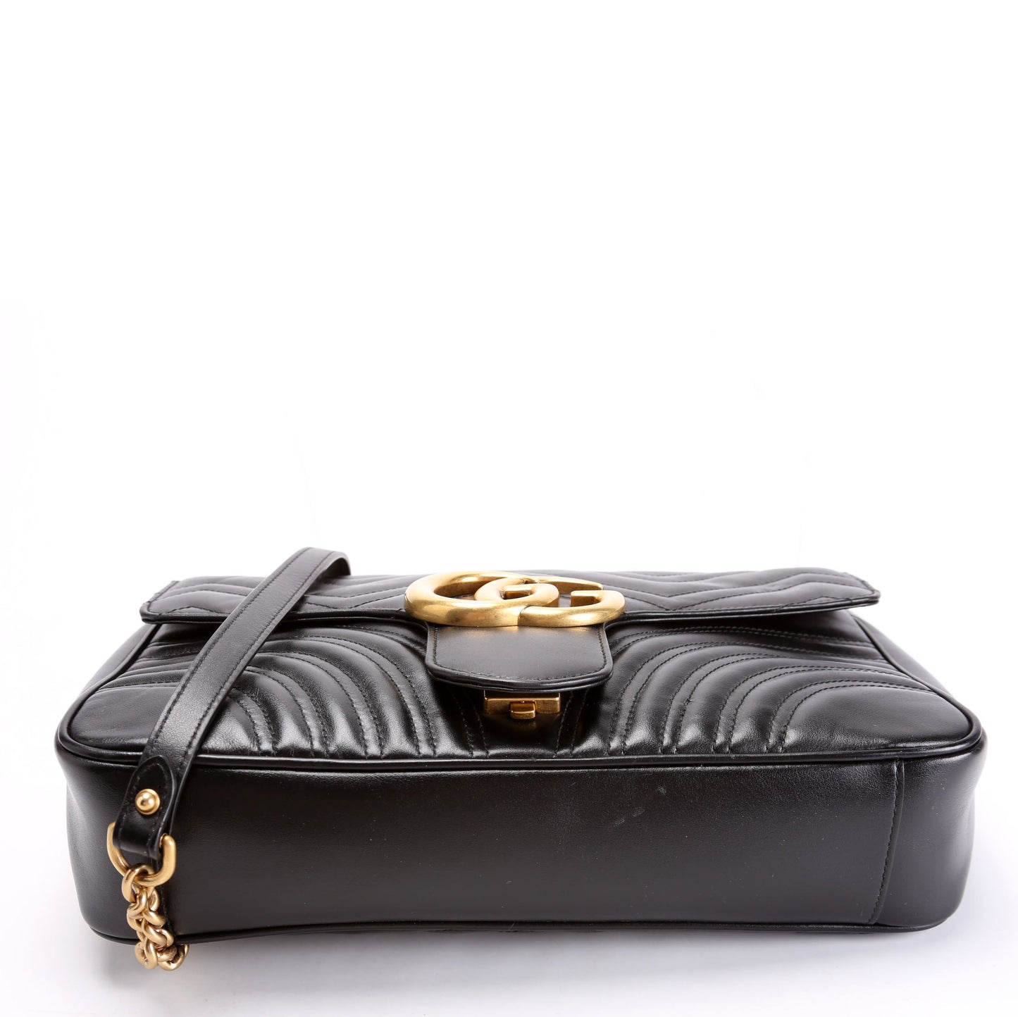 443496 Marmont Leather Shoulder Medium Black