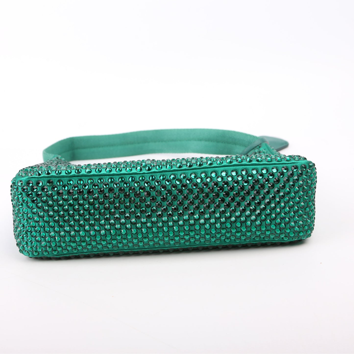1BC515 Satin Crystal Re-Edition 2000 Mini Bag Green