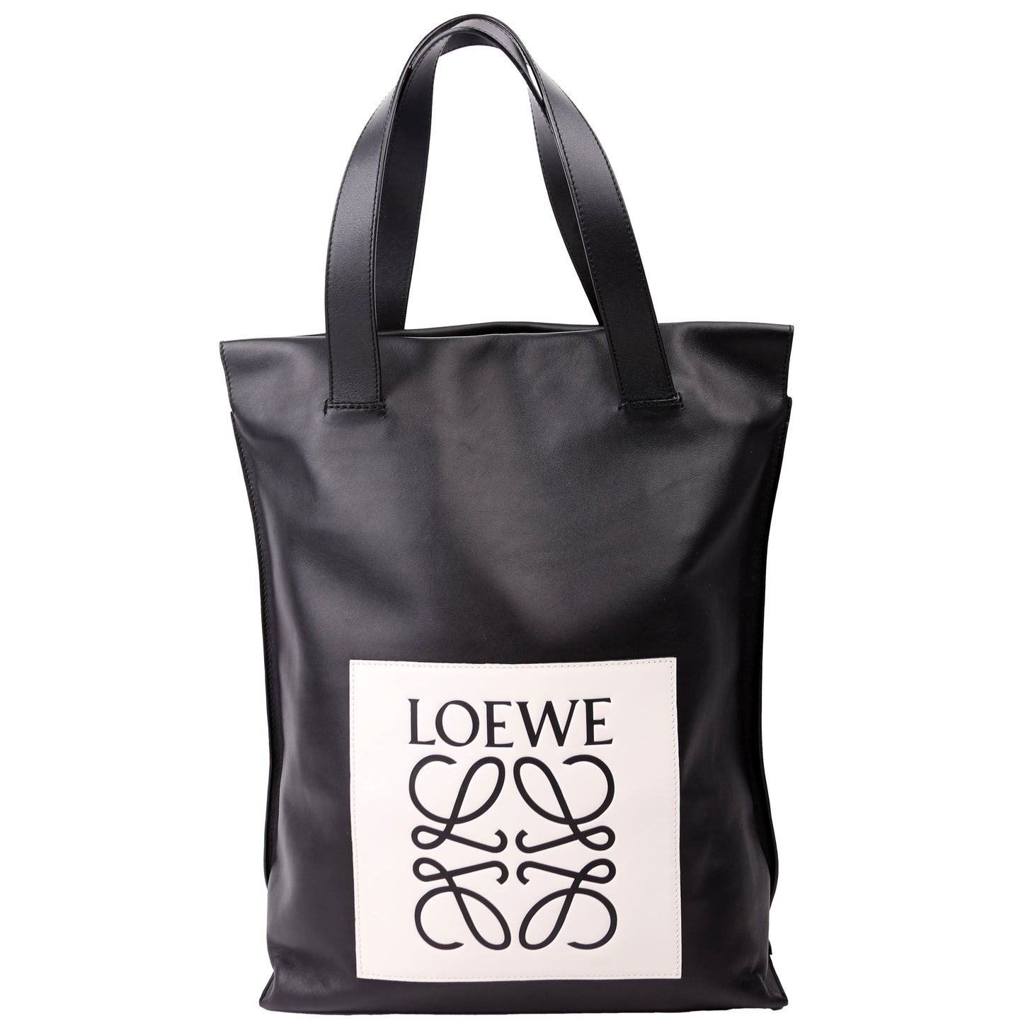 Anagram Logo Shopping Tote Leather Black