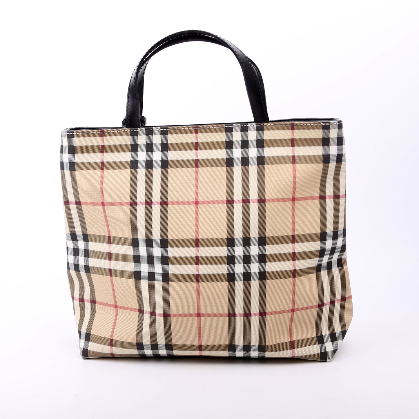 Nova Check Coated Canvas Tote Tan/Black