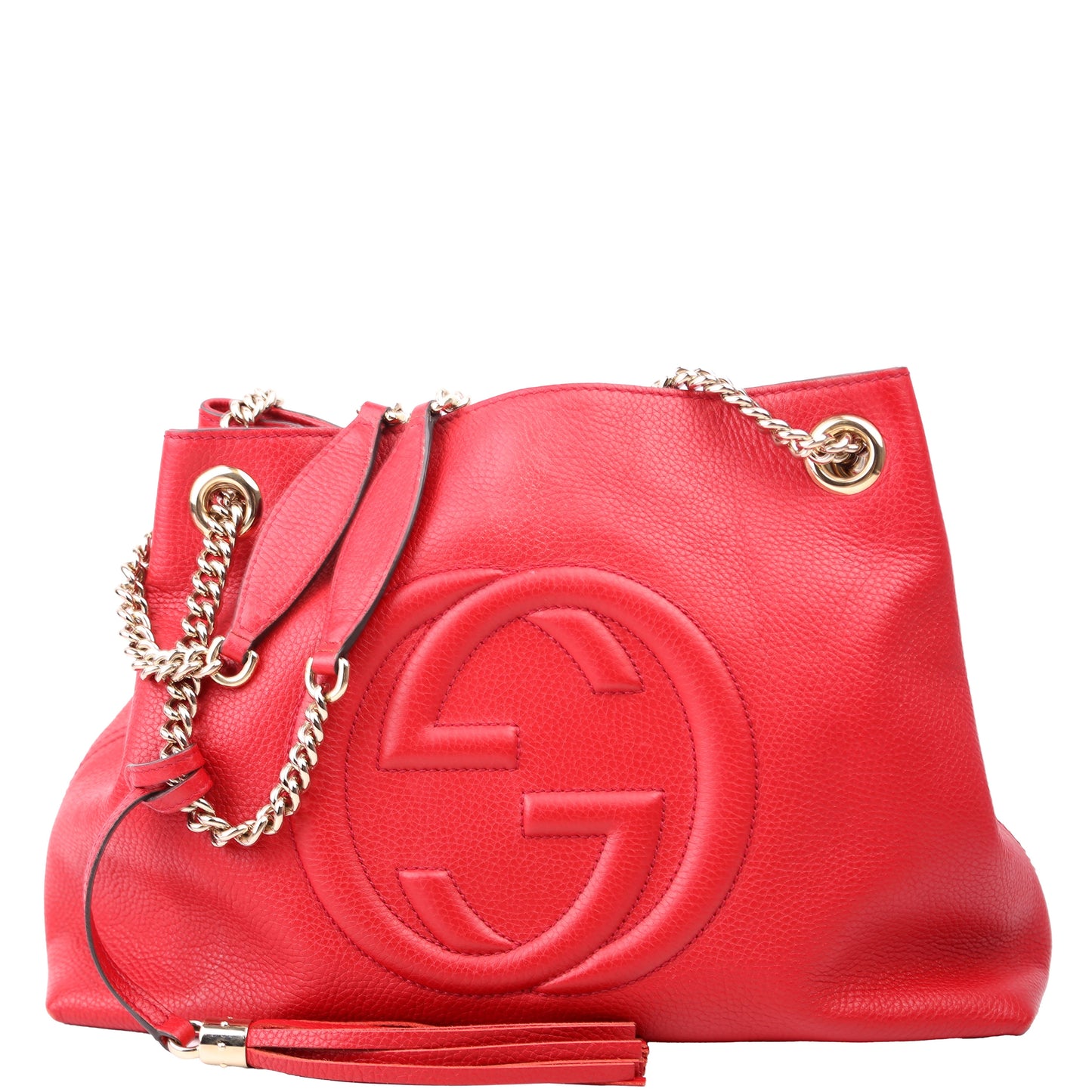 536196 Soho Leather Shoulder Medium Red