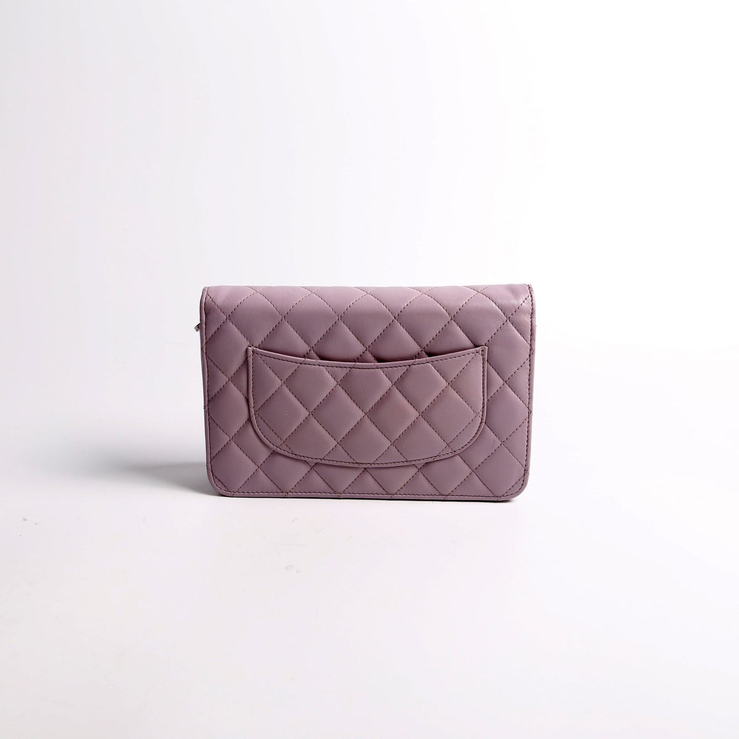 Wallet On Chain Classic Quilted Lambskin Purple