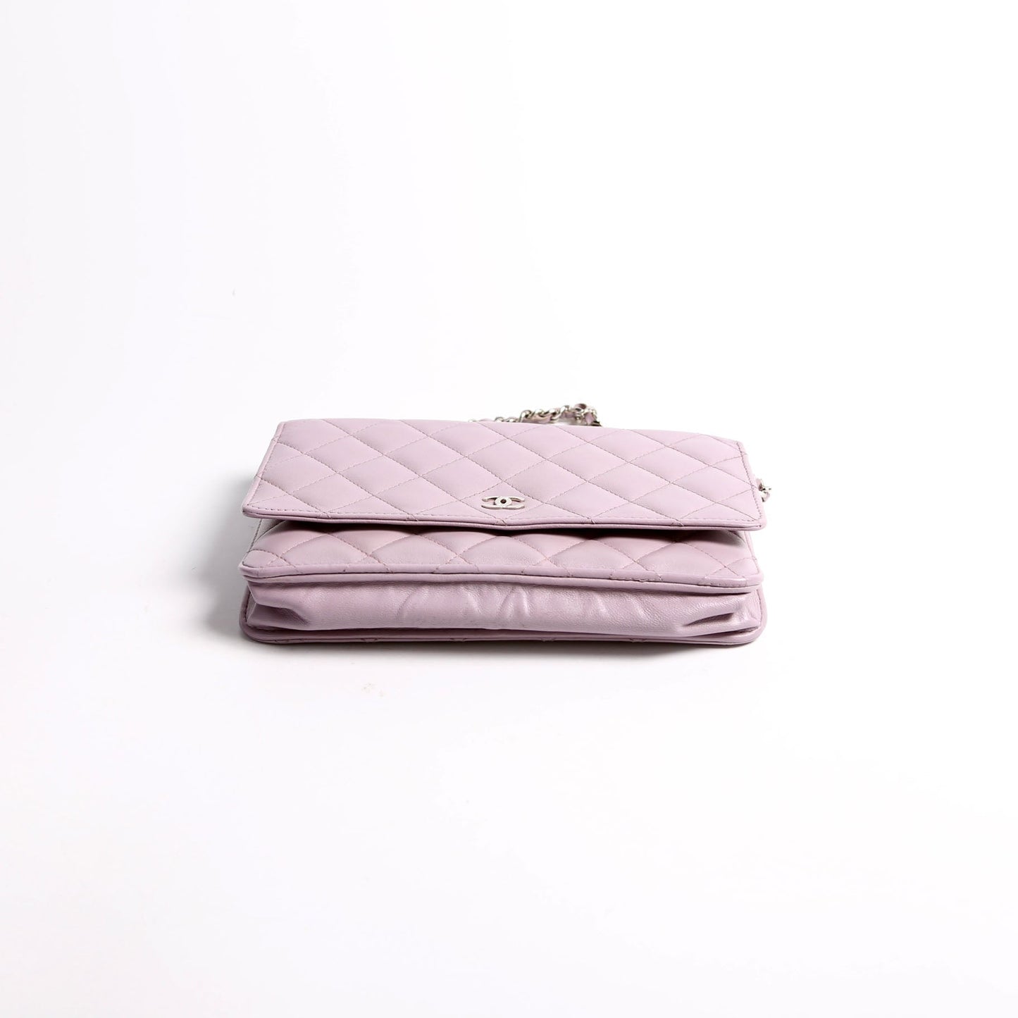 Wallet On Chain Classic Quilted Lambskin Purple