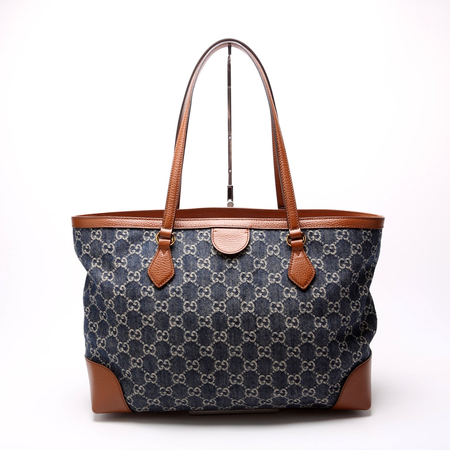 631685 Ophidia GG Denim Tote Blue/Brown
