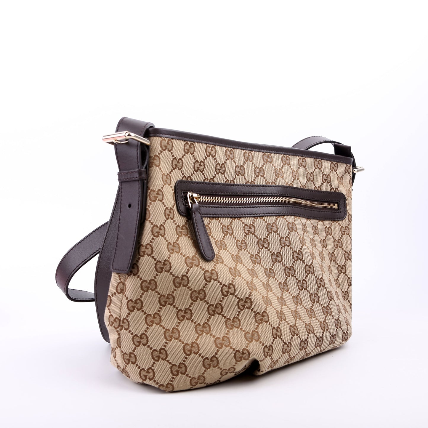 388930 GG Canvas Shoulder Bag Brown