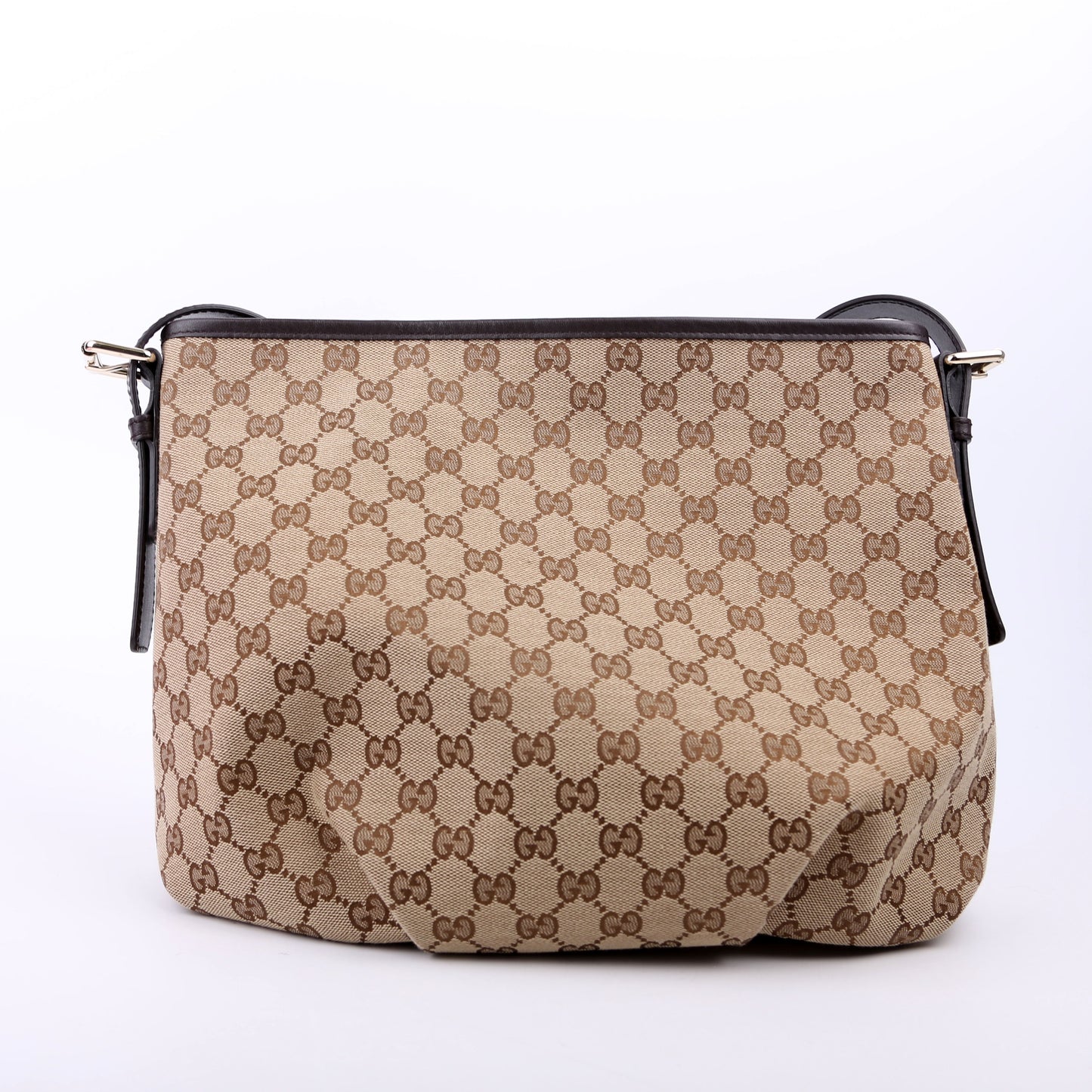 388930 GG Canvas Shoulder Bag Brown