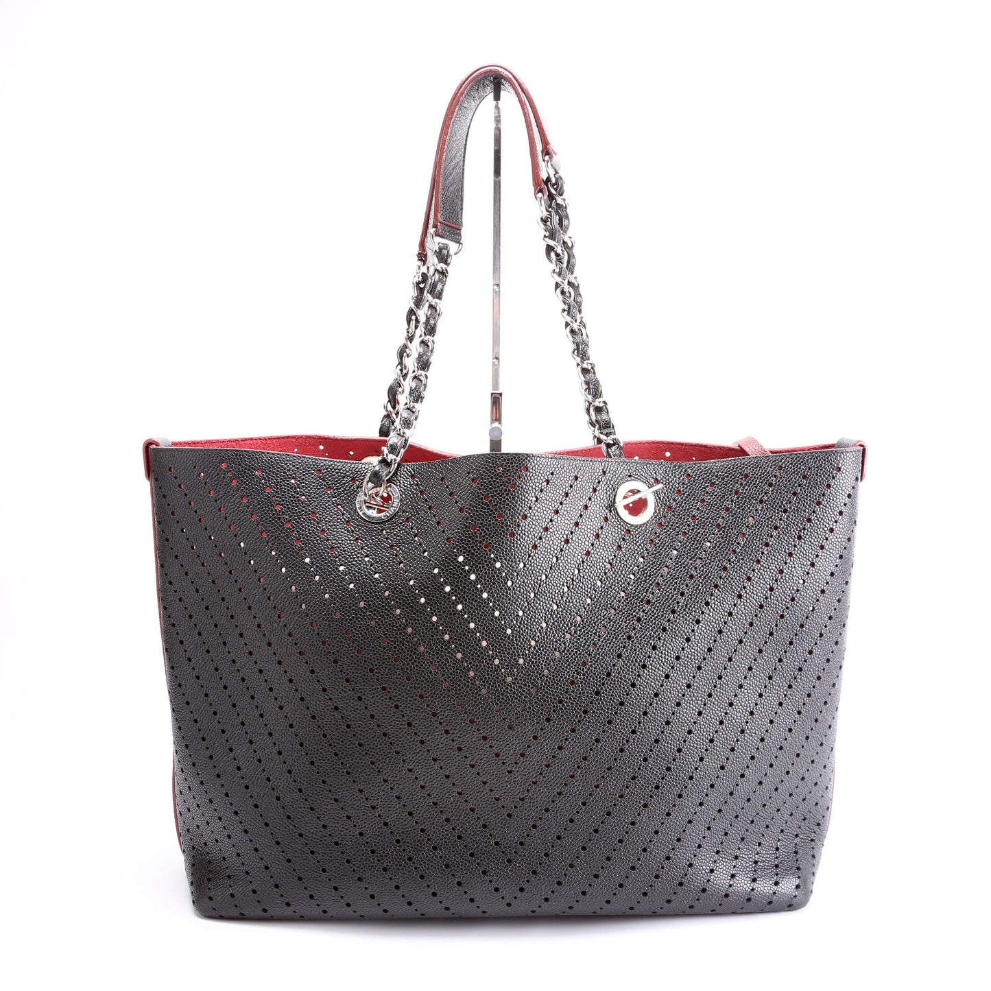 Perforated Shopping Tote Large Black