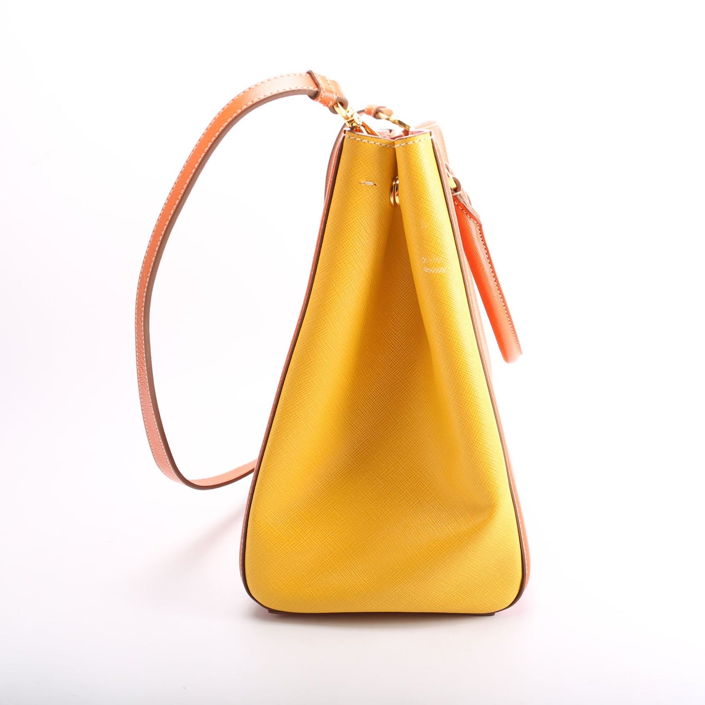 Saffiano Lux Tote Medium Orange/Yellow