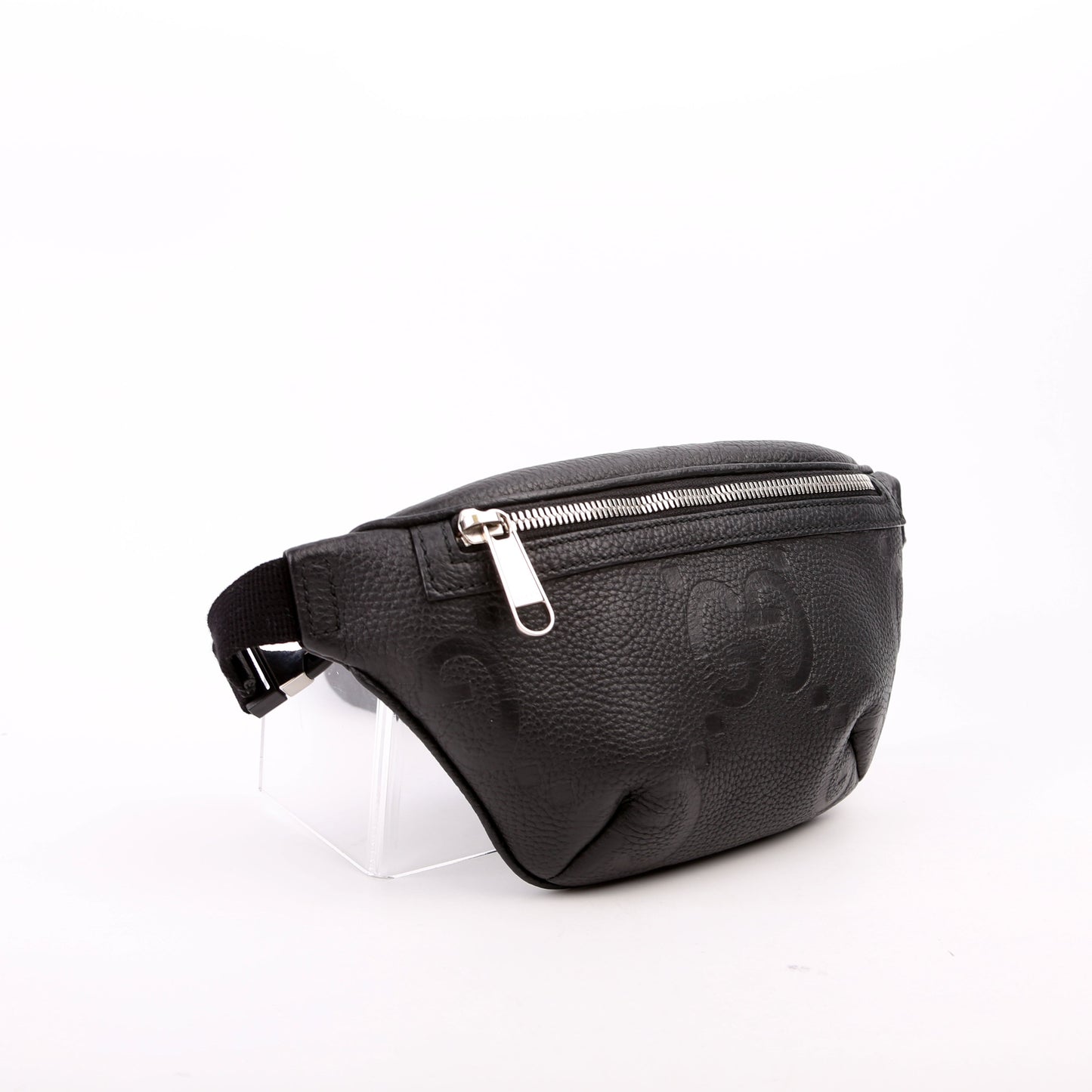 658582 GG Embossed Belt Bag Black