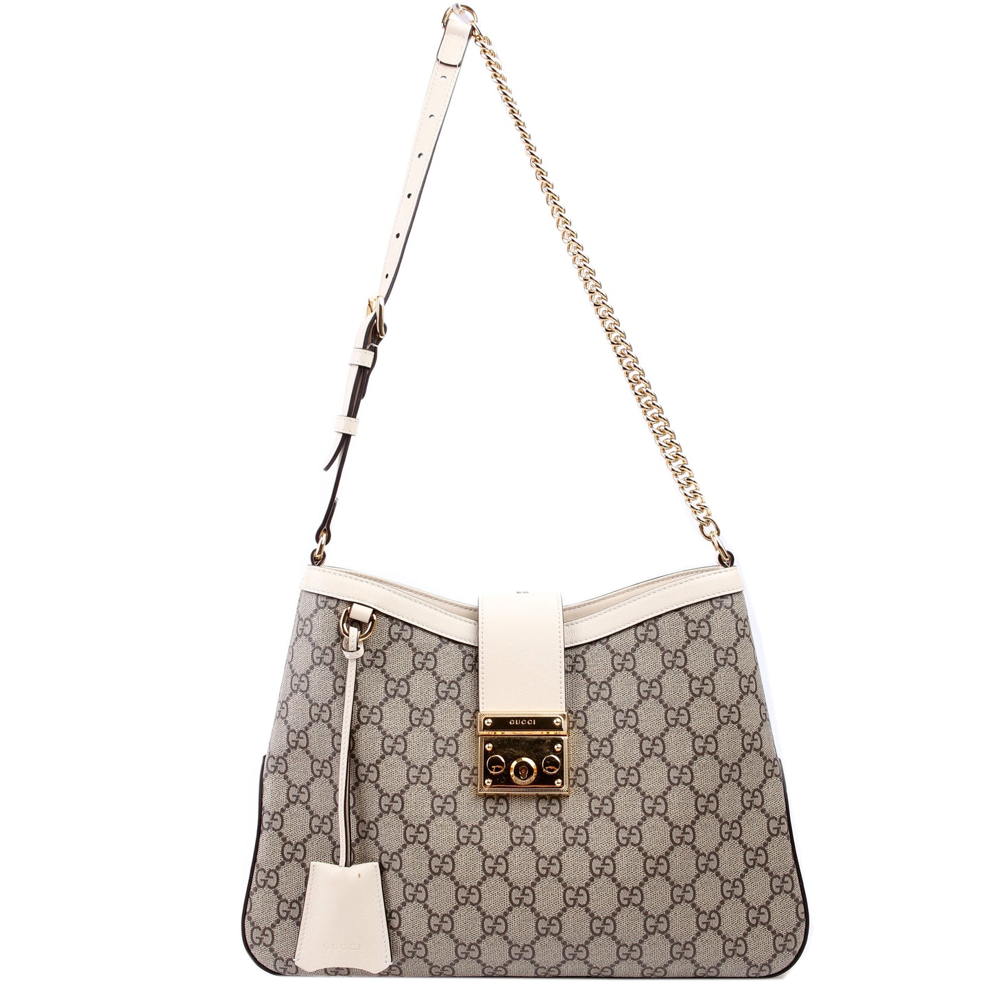 795113 Padlock GG Supreme Shoulder Bag White