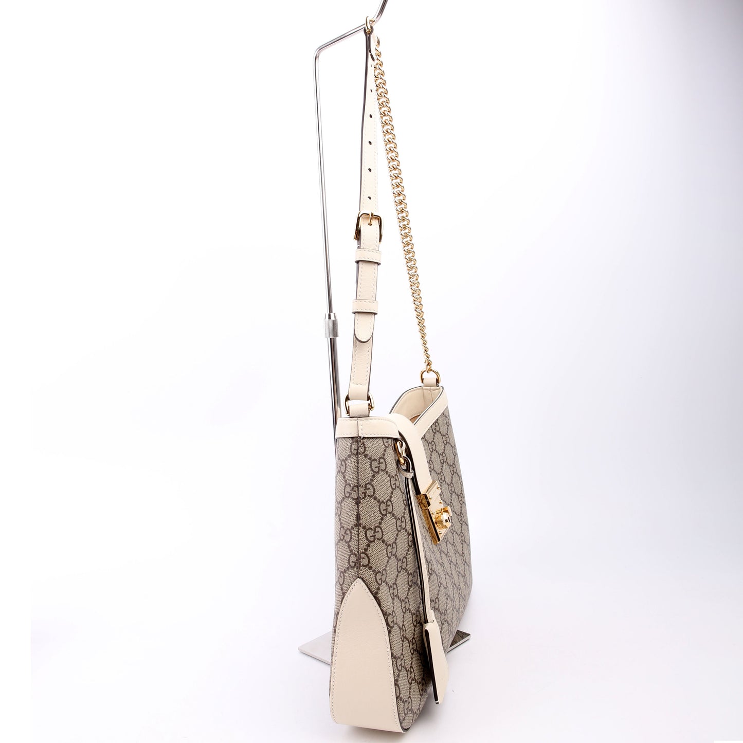 795113 Padlock GG Supreme Shoulder Bag White