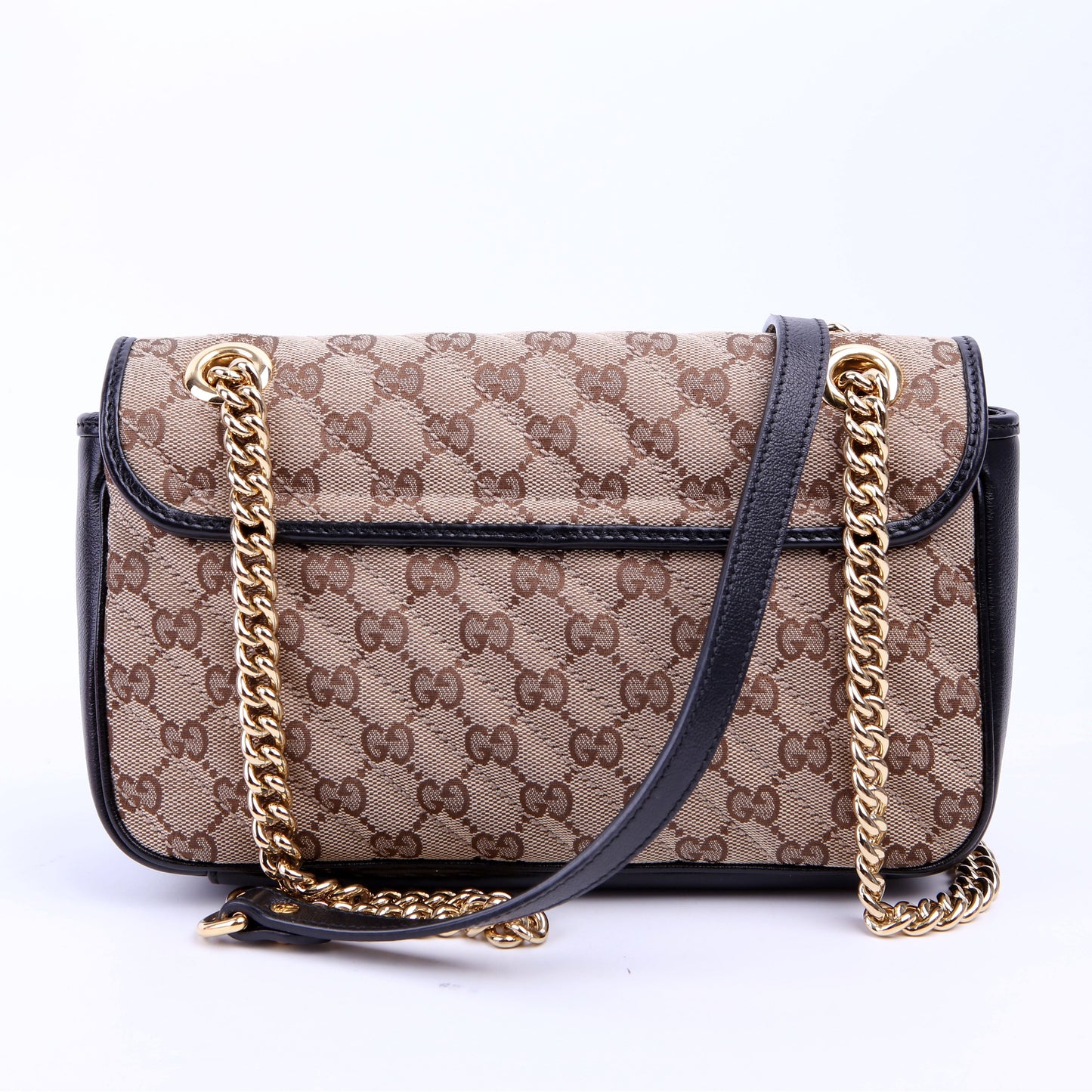 443497 Marmont GG Canvas Shoulder Small Flap Black