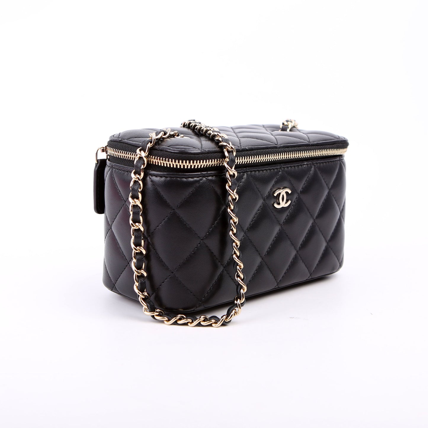 Vanity Case Small with Chain Lambskin 30M Black